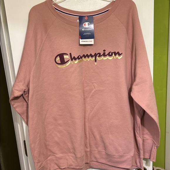 NWT Sz 3X Champion Blush Pink Crewneck Sweatshirt - Picture 1 of 7